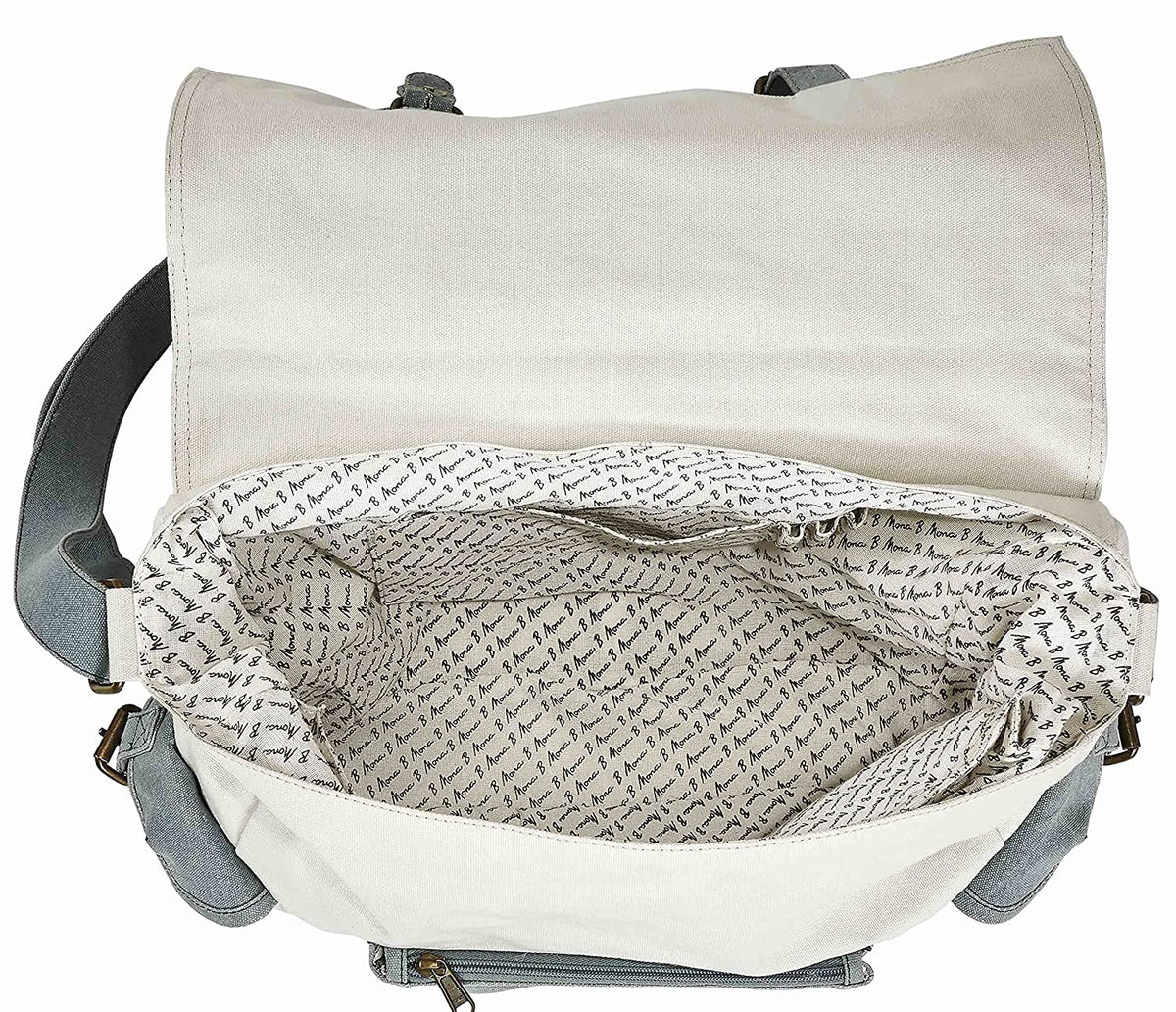 Sebastian Up-Cycled Canvas Messenger Bag SM-208 – Mona B Retail