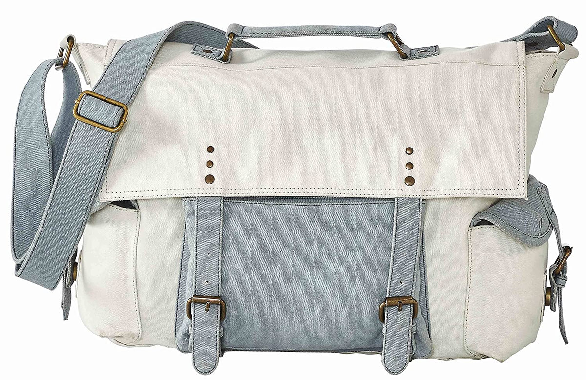 Sebastian Up-Cycled Canvas Messenger Bag SM-208 – Mona B Retail