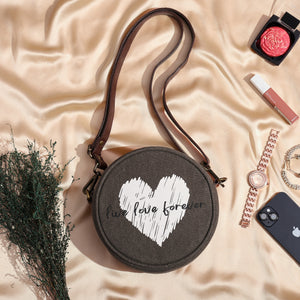 LIVE LOVE FOREVER ROUND CROSSBODY, M-1827(ORIGINAL LEATHER)