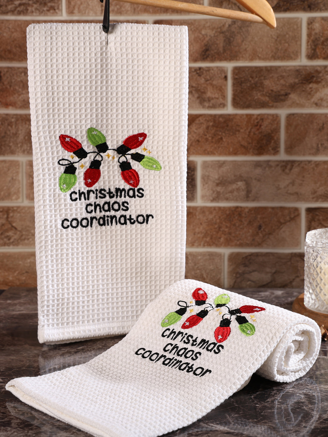 CHRISTMAS CHAOS DISHTOWEL- Set Of 2, MH-307