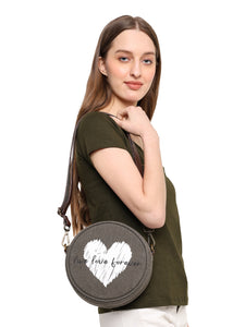 LIVE LOVE FOREVER ROUND CROSSBODY, M-1827(ORIGINAL LEATHER)