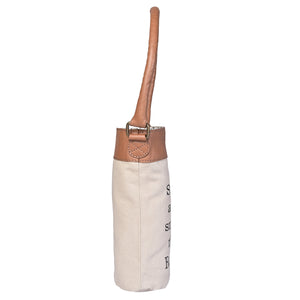 STOP AND SMELL Up-Cycled Canvas Wine Bag M-6558