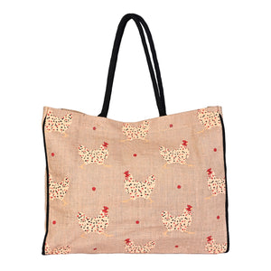 CHIKEN  Burlap Tote Bag B-550