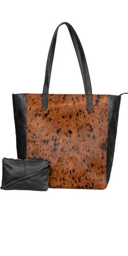 MONA B Textured Tote Shoulder Bag For Men (Brown, OS)